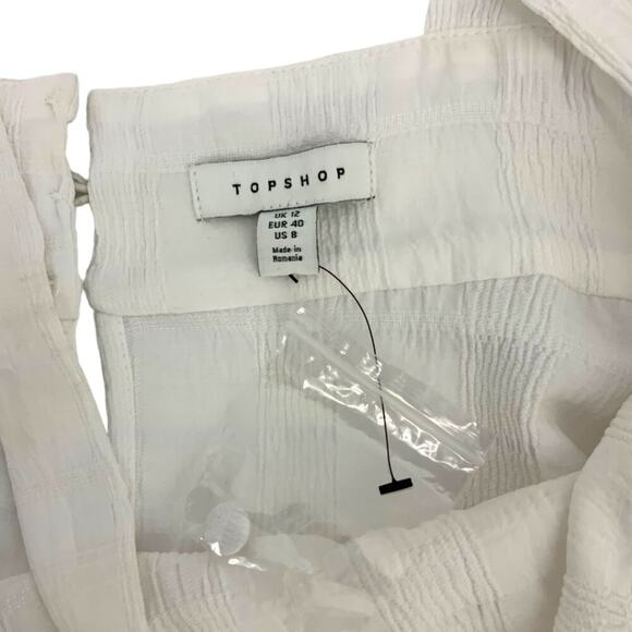 TopShop Textured Cold Shoulder Top Ivory Size 8 NWOT $48 MSRP - Picture 4 of 7